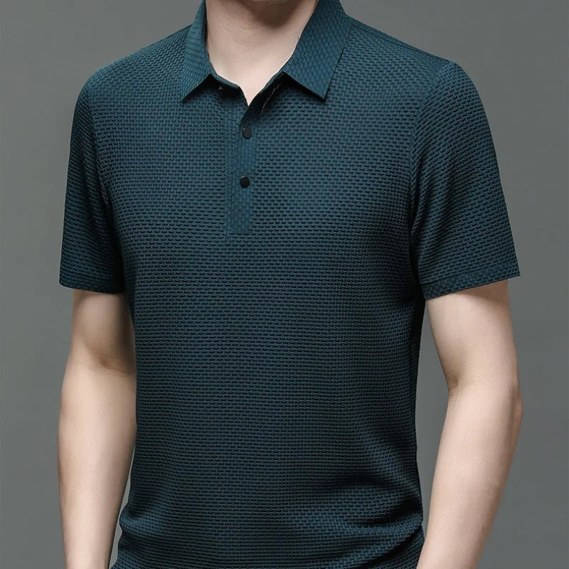 M-4XL Summer New Men's Short Sleeve T-shirt Cool and Breathable POLO Shirt Business Casual Sweat-absorbing Top - 3KDyn